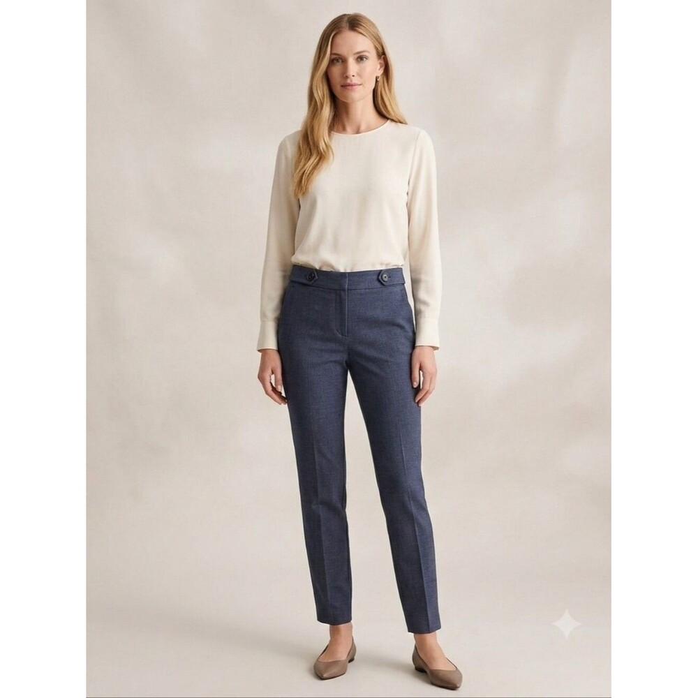 Loft The Skinny Curvy Women's Blue Cropped Dress Pants Size 6